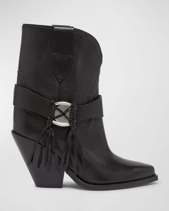 Leyane Leather Harness Western Booties